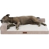 image:imageFurhaven Jumbo Plus 53x40 Cooling Gel Dog Bed  Plush amp Grid Cord LShaped Chaise Lounge Pet Bed Removable Washable Cover MinkMink