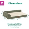 image:imageFurhaven Jumbo Plus 53x40 Cooling Gel Dog Bed  Plush amp Grid Cord LShaped Chaise Lounge Pet Bed Removable Washable Cover MinkOlive
