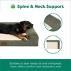 image:imageFurhaven Jumbo Plus 53x40 Cooling Gel Dog Bed  Plush amp Grid Cord LShaped Chaise Lounge Pet Bed Removable Washable Cover MinkOlive
