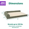 image:imageFurhaven Jumbo Plus 53x40 Cooling Gel Dog Bed  Plush amp Grid Cord LShaped Chaise Lounge Pet Bed Removable Washable Cover MinkOlive