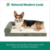 image:imageFurhaven Jumbo Plus 53x40 Cooling Gel Dog Bed  Plush amp Grid Cord LShaped Chaise Lounge Pet Bed Removable Washable Cover MinkOlive