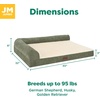 image:imageFurhaven Jumbo Plus 53x40 Cooling Gel Dog Bed  Plush amp Grid Cord LShaped Chaise Lounge Pet Bed Removable Washable Cover MinkOlive