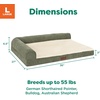 image:imageFurhaven Jumbo Plus 53x40 Cooling Gel Dog Bed  Plush amp Grid Cord LShaped Chaise Lounge Pet Bed Removable Washable Cover MinkOlive
