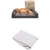 image:imageFurhaven Dog Bed Sofa Linen Sofa  Charcoal JumboXL WSame Size Waterproof Liner