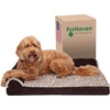 image:imageFurhaven Orthopedic Dog Bed for LargeMedium Dogs w Removable Bolsters amp Washable Cover For Dogs Up to 55 lbs  TwoTone Plush Faux Fur amp Suede L Shaped Chaise  Espresso Large