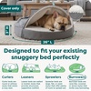 image:imageFurhaven Replacement Dog Bed Cover Plush amp Suede SofaStyle Machine Washable  Gray Jumbo XLargeFaux Lambswool  Suede Gray