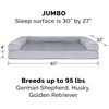 image:imageFurhaven Replacement Dog Bed Cover Plush amp Suede SofaStyle Machine Washable  Gray Jumbo XLargePlush  Suede Gray